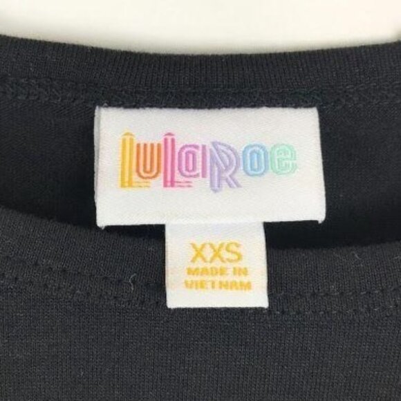 LulaRoe Womens XXS Randy Tee TShirt Cat Print Black Orange 3/4 Sleeve Halloween - Picture 5 of 10